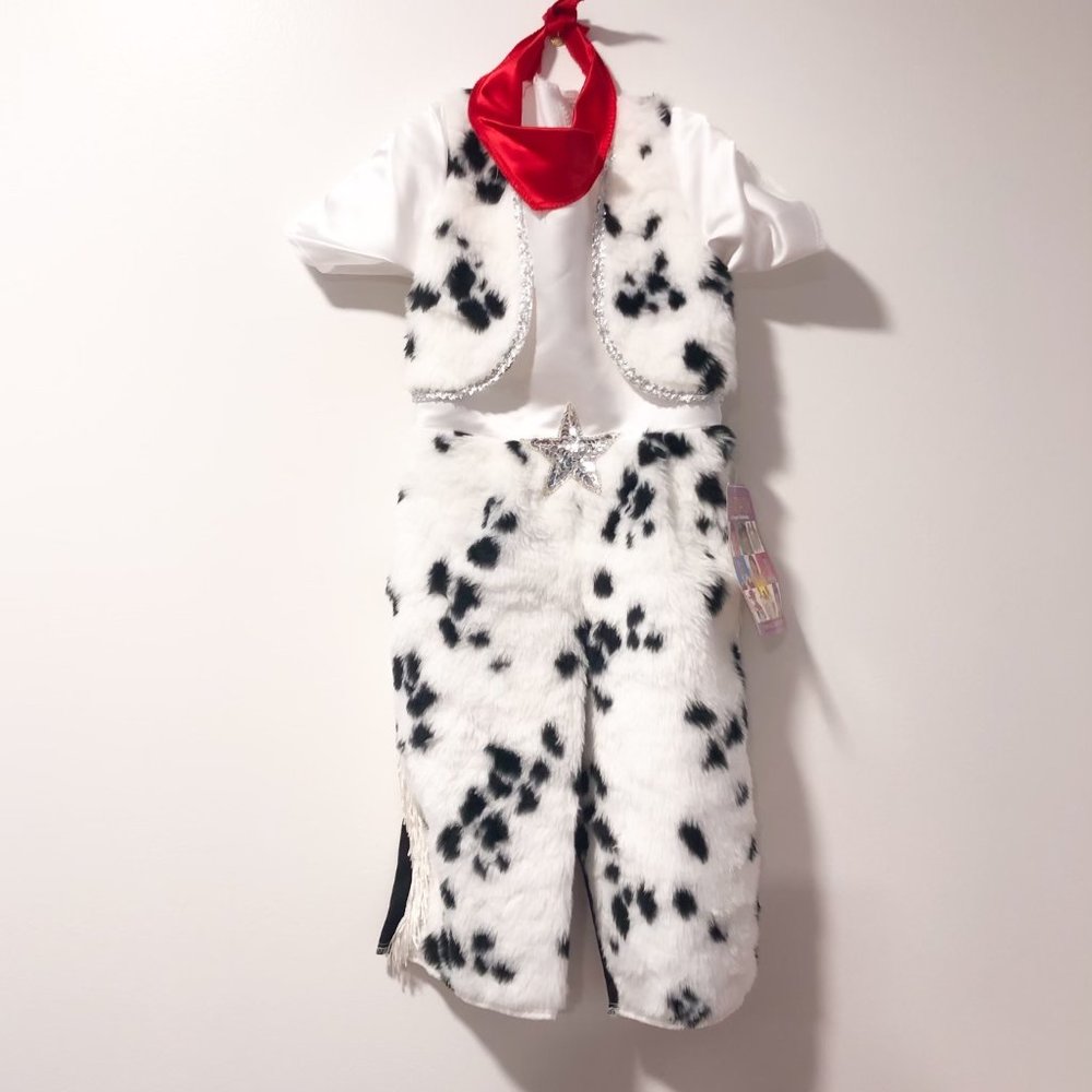 18m cowgirl/cowboy halloween costume cow print and fringe